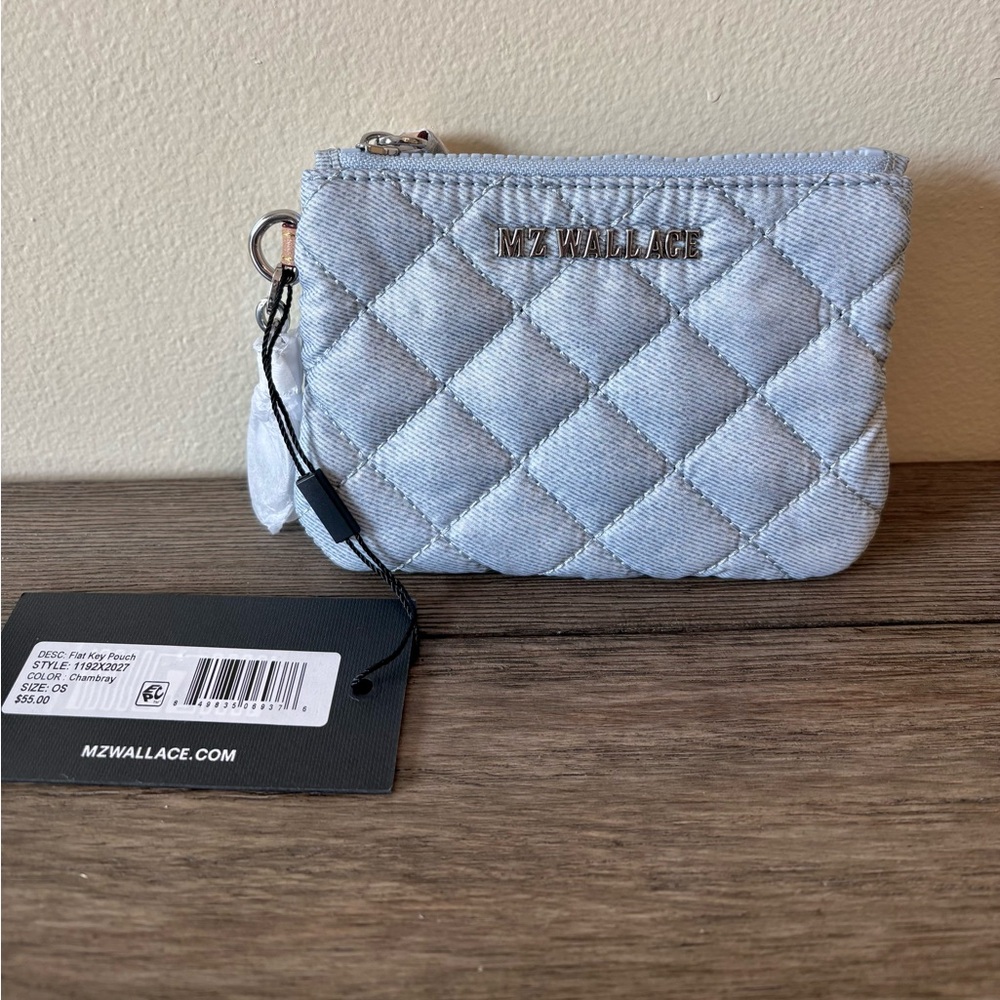 NWT MZ Wallace Chambray Flat Key Pouch